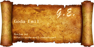 Goda Emil névjegykártya